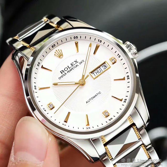 ROLEX勞力士 最新款式 勞力士日記系列 簡約版 原裝進口8205機械機芯 鎢鋼間精鋼錶帶 透視底蓋 男士腕表  wssb5044